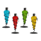 Replacement Garden Torch Glass Fuel Canister with Fiberglass Wick and Metal Snuffer ONLY - Blue