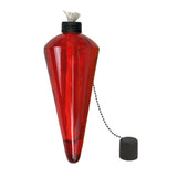 Replacement Garden Torch Glass Fuel Canister with Fiberglass Wick and Metal Snuffer ONLY - Red