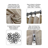 Universal Replacement 4 Panels Privacy Curtain Set for 10'  x 12' Gazebo (Gazebo Privacy Side Wall Set Only)