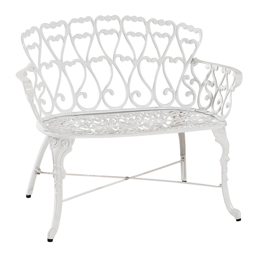 Antique Victorian Cast Aluminum Patio Dining Loveseat / Bench