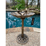 Sitting Pair of Birds Birdbath - Lightweight Birdbath for Yard or Garden