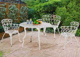 Antique Victorian Cast Aluminum Patio Dining Loveseat / Bench - White Heart