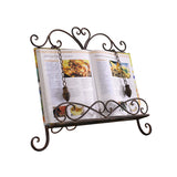 Antique Metal Cookbook Stand ~ Book Holder ~ Easel w/ Weighted Chains