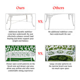 Antique Victorian Cast Aluminum Patio Dining Loveseat / Bench - White Heart