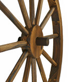24 in Steel-rimmed Wooden Wagon Wheels - Decorative Wall Decor, Set of Two