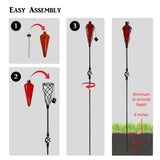 4 Pack 60 Inch Glass Garden Torch Light with Swirling Metal Ground Pole - Burning Citronella Torch Fuel | Outdoor Lighting for Party Patio Pathway Garden Garden Décor - Blue