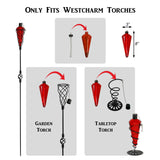Replacement Garden Torch Glass Fuel Canister with Fiberglass Wick and Metal Snuffer ONLY - Red