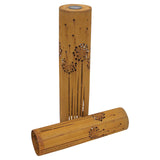 Set of 2 Rustic Solar LED Columns with Decorative Dandelion Motif for Home Yard Patio Outdoors