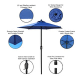 Patio Umbrella Outdoor Table Umbrella with 6 Sturdy Ribs and Crank 6.5 ft, Navy Blue Umbrella