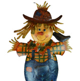 Free Standing Decorative Autumn Scarecrow Boy with Bird Yard Art
