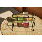 Color Cubes, Contemporary Metal and Glass Tealight Candle Holder, Set of 7