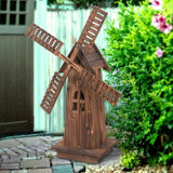 Wooden Dutch Windmill Back Yard Decorations - Classic Old-Fashioned Windmill for Garden Patio-34 in Tall