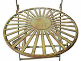 Folding Metal Bistro Set w/ Scrolling Heart & Peacock Tail Motif, Set of Three