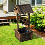 Wishing Well Water Fountains for Outside Patio Yard Decorative Wood Patio Outdoor Fountain with Adjustable Flow Submersible Electric Pump