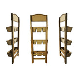 3 Tiered Foldable Wooden Plant Stand Outdoor Plant Ladder Plant Display Planter Holder Patio Lawn Garden Balcony Organizer with Box Display Shelf Rack
