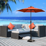 Patio Umbrella Outdoor Table Umbrella with 6 Sturdy Ribs and Crank 6.5 ft, Orange Umbrella