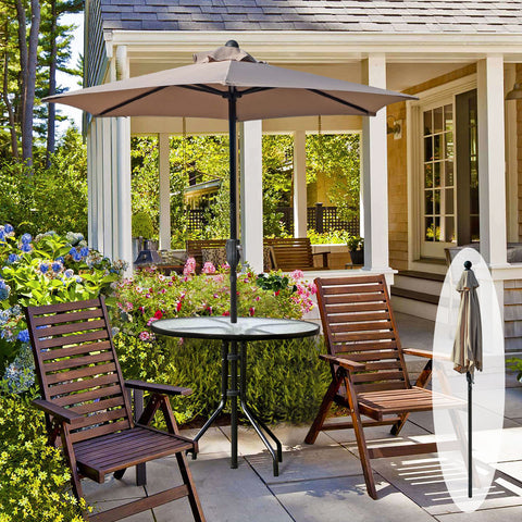 6 foot patio umbrella canopy Maupin Umbrella Replacement Cover/Pole Arlmont & Co. Color: Taupe