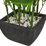 18 in Faux Bamboo Plant - Lush Artificial Bamboo in Pot With River Stones