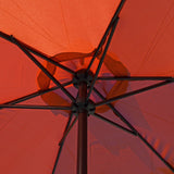 Patio Umbrella Outdoor Table Umbrella with 6 Sturdy Ribs and Crank 6.5 ft, Orange Umbrella