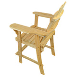 Balcony Tall / Counter High Adirondack Chair with Footrest - Natural Wood