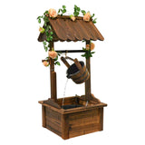 Wishing Well Water Fountains for Outside Patio Yard Decorative Wood Patio Outdoor Fountain with Adjustable Flow Submersible Electric Pump