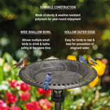 Solar Lighted Bird Bath for Yard and Garden - Antique Brushed Bronze