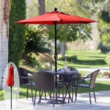 Replacement Umbrella Canopy Cover for 6.5 ft 6 Ribs Patio Market Umbrella (Canopy Only) - Red