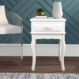 Antique White Shabby Chic Wood Console Table with Rosebuds