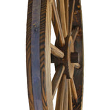 24 in Steel-rimmed Wooden Wagon Wheels - Decorative Wall Decor, Set of Two