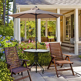 Patio Umbrella Outdoor Table Umbrella with 6 Sturdy Ribs and Crank 6.5 ft, Taupe Umbrella