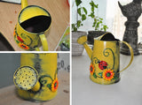 Easter Gift Decorative Sunflower & Ladybug Metal Watering Can Sprinkling Can (Vol: 4 cups)