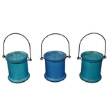 Frosted Glass Candle Holder - Windlicht "Azur", Set of 3