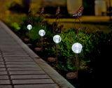 4PK Bird Solar Gazing Ball Garden Stake Lights with Scoll Accent