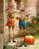 Free Standing Decorative Autumn Scarecrow Boy with Bird Yard Art
