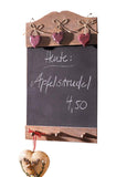 16 in Charming Wood Chalkboard w/ Hooks and Pink Hearts