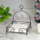 Metal Flat 7 in Square Luncheon Napkin Holder - Black