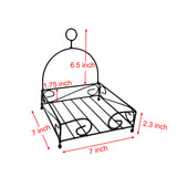 Metal Flat 7 in Square Luncheon Napkin Holder - Black