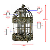 13 in. Tall Rustic Metal Squirrel Proof Caged Bird Feeder