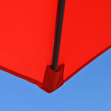 Patio Umbrella Outdoor Table Umbrella with 6 Sturdy Ribs and Crank 6.5 ft, Red Umbrella