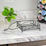 Metal Flat 7 in Square Luncheon Napkin Holder - Black