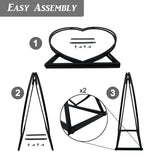 2pc Metal Heart Shaped Firewood Log Rack Combo Set | Log Wood Shelves for Outdoor Indoor Décor (21.5"+34.5")
