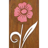 2PK Rustic Oval Top Metal Garden Picks with Red and Yellow Glass Flower Cutting