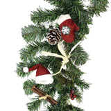 8.8 Foot Christmas Garland with Decorative Berries,Bows,Twigs,Pine Cones,Textile Boots/Hats