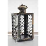 Bronze Metal Hanging Candle Lantern with Heart Pattern