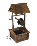Wishing Well Water Fountains for Outside Patio Yard Decorative Wood Patio Outdoor Fountain with Adjustable Flow Submersible Electric Pump