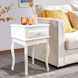 Antique White Shabby Chic Wood Console Table with Rosebuds