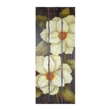 Wooden Frame-less Magnolia Blossom Flower Wall Art