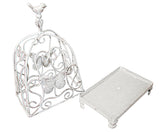 Decorative Metal Cage / Planter Decor / Candle Holder with Butterfly and Bird Accent