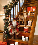 8.8 Foot Christmas Garland with Decorative Berries,Bows,Twigs,Pine Cones,Textile Boots/Hats