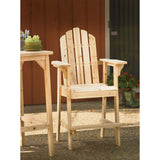 Balcony Tall / Counter High Adirondack Chair with Footrest - Natural Wood